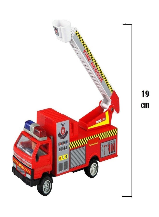 House Crafts Pull Back FIRE Brigade Rescue Toy Truck for Kids. Movable FIRE Ladder and Stand. - Image 5